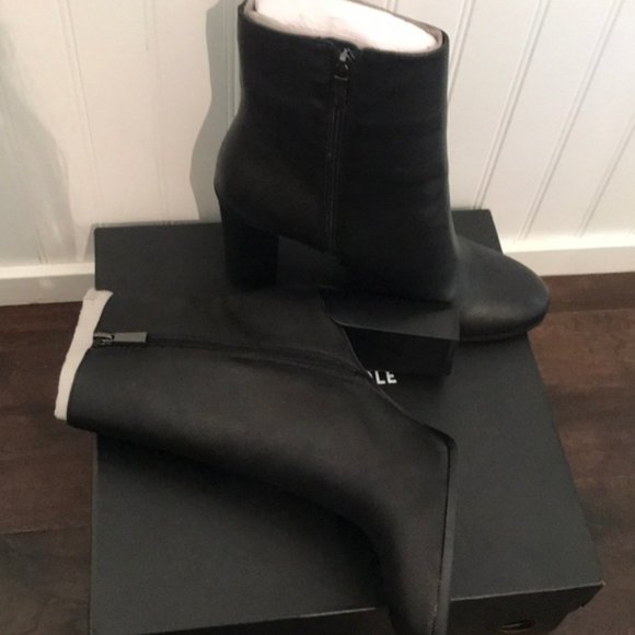 NIB ~ KENNETH COLE JUSTIN ANKLE BOOTS BLACK LEATHER sz 9.5 - Picture 5 of 8